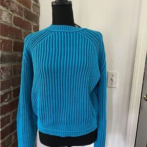 J.Crew aqua sweater cotton Size large cotton, great for cool summer nights